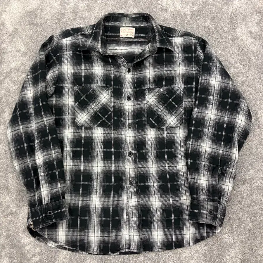 BONCOURA Work Shirt Flannel Checked 본쿠라 워크셔츠 플란넬 체크 블랙 40