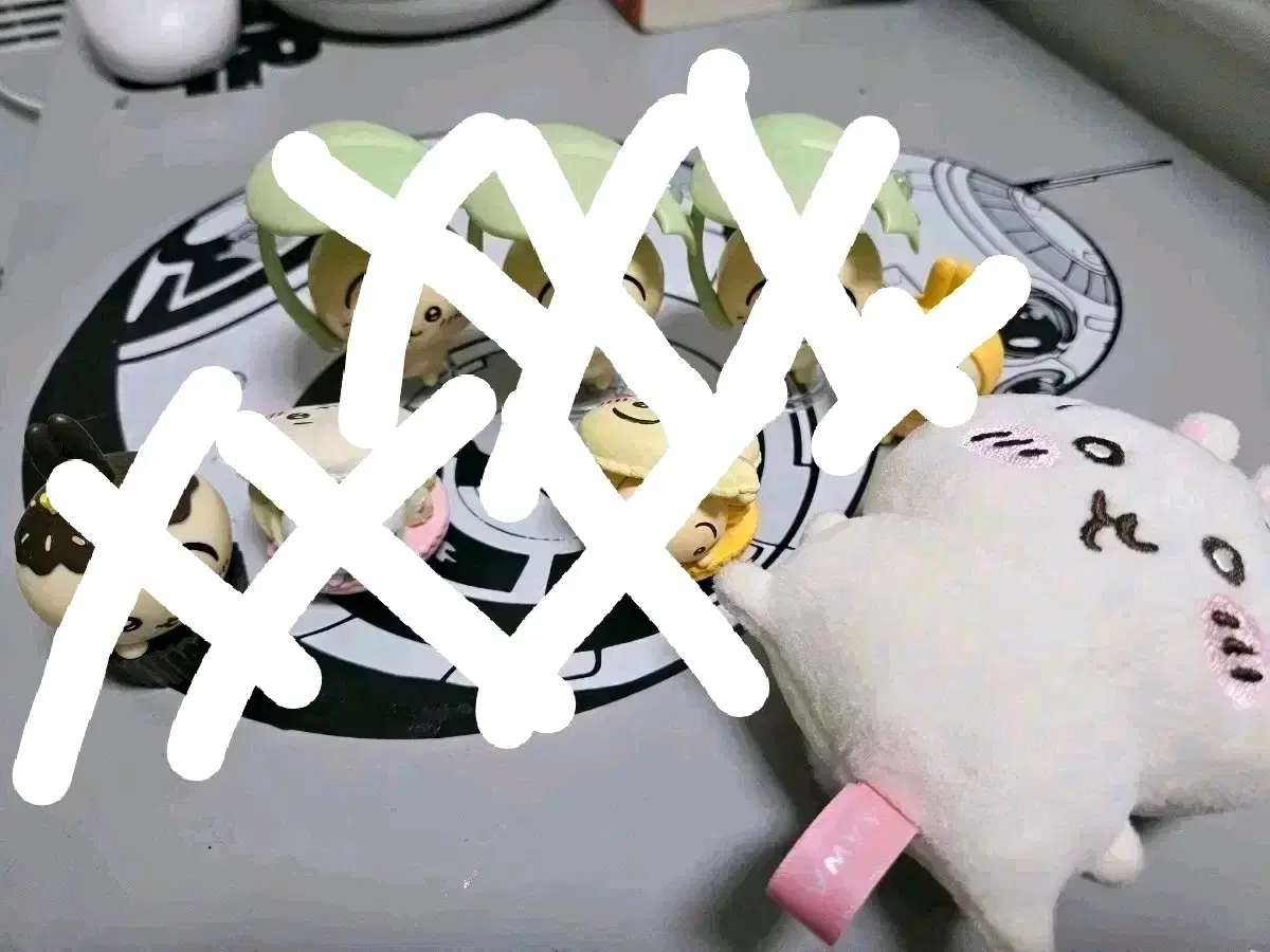 우사기 치이카와 우산 피규어 파자마 q버전 소프비 마카롱 피큐어 콩눈 인형 데스크 피규어