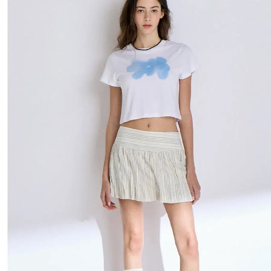 셀리테일즈 BALLOON STRIPE MINI SKIRT