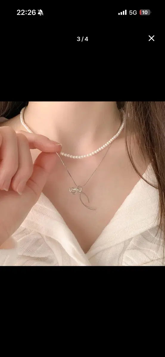 실버 리본 펜던트 목걸이