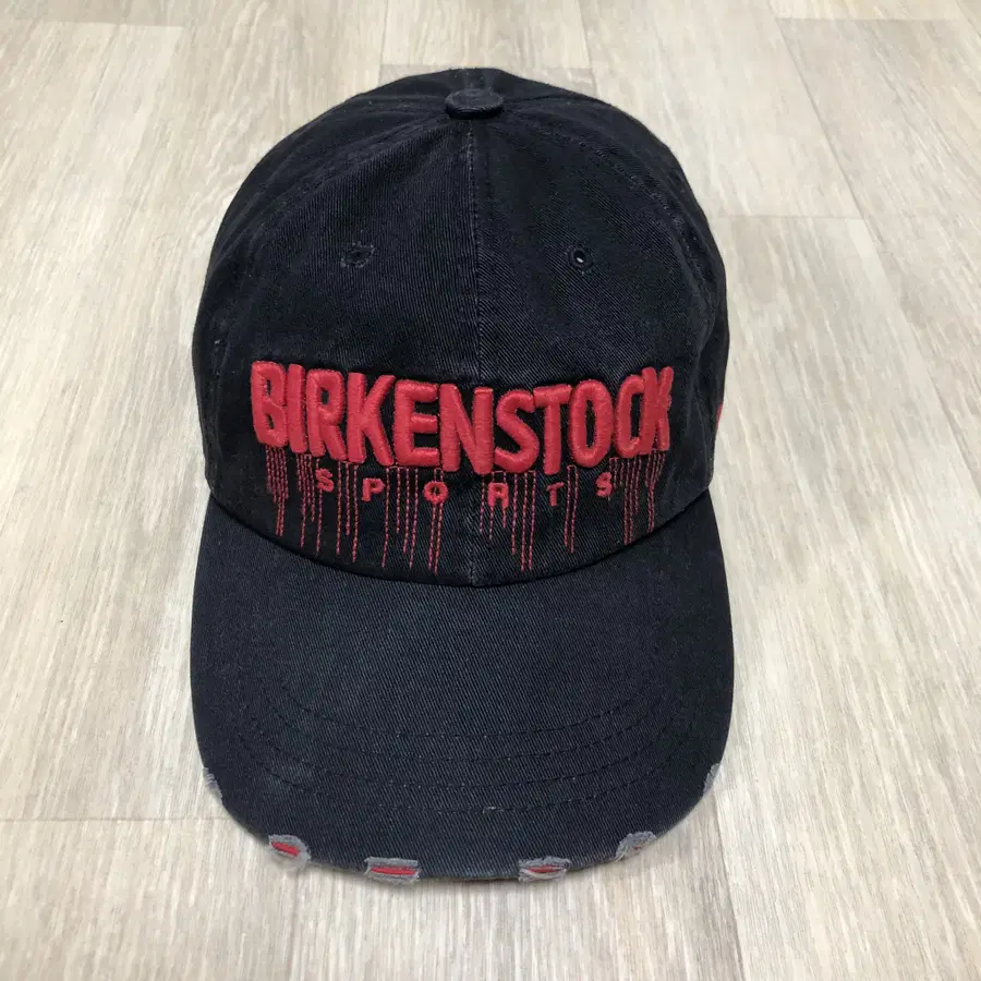 OS) 00's 버켄스탁 스포츠 BIRKENSTOCK 워시드 디스트로이드 볼캡 블랙