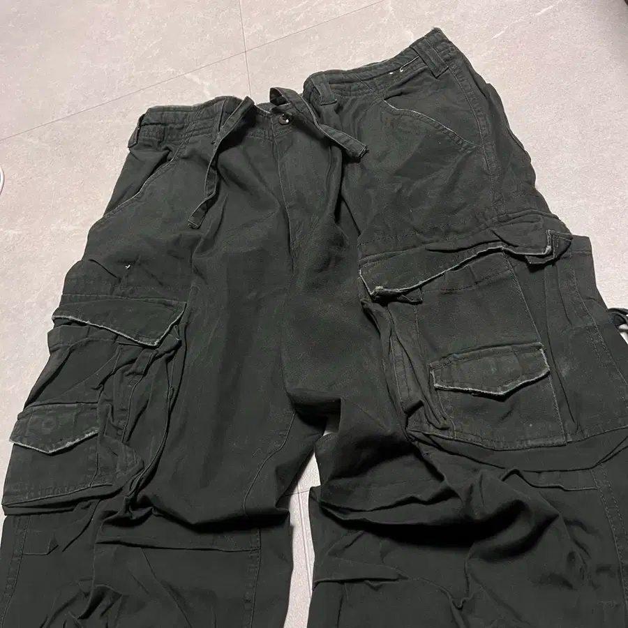 [32] 00s 빈티지 에이징 멀티포켓 와이드 카고 팬츠 바지