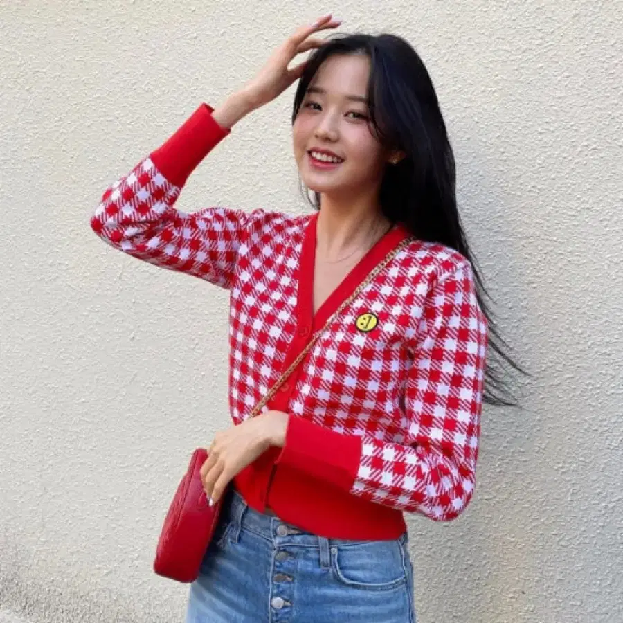 문수권세컨 체크 가디건 장원영 착용