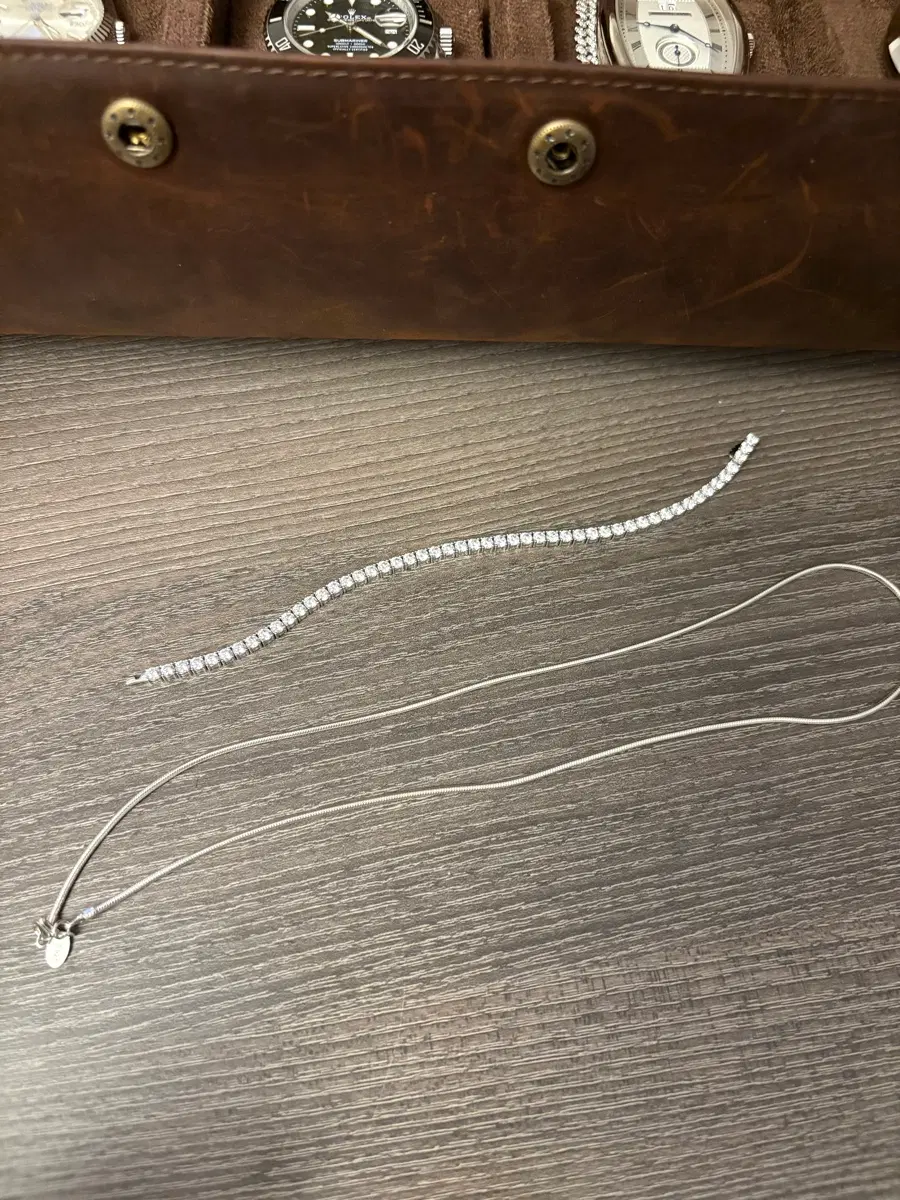 아이스볼 테니스 팔찌 3mm 16.5cm 로듐도금