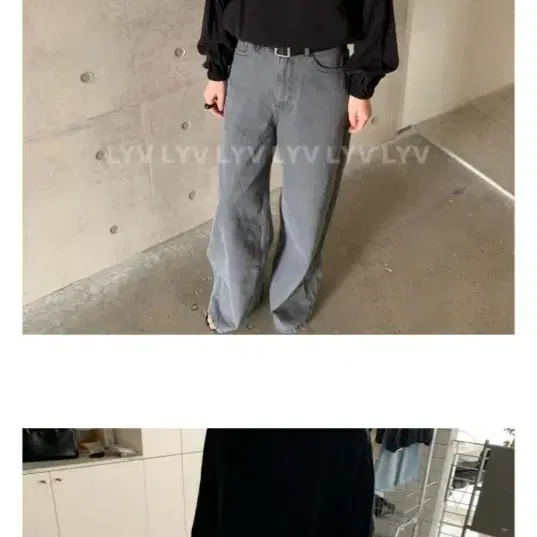 블레어 그레이데님 와이드 팬츠