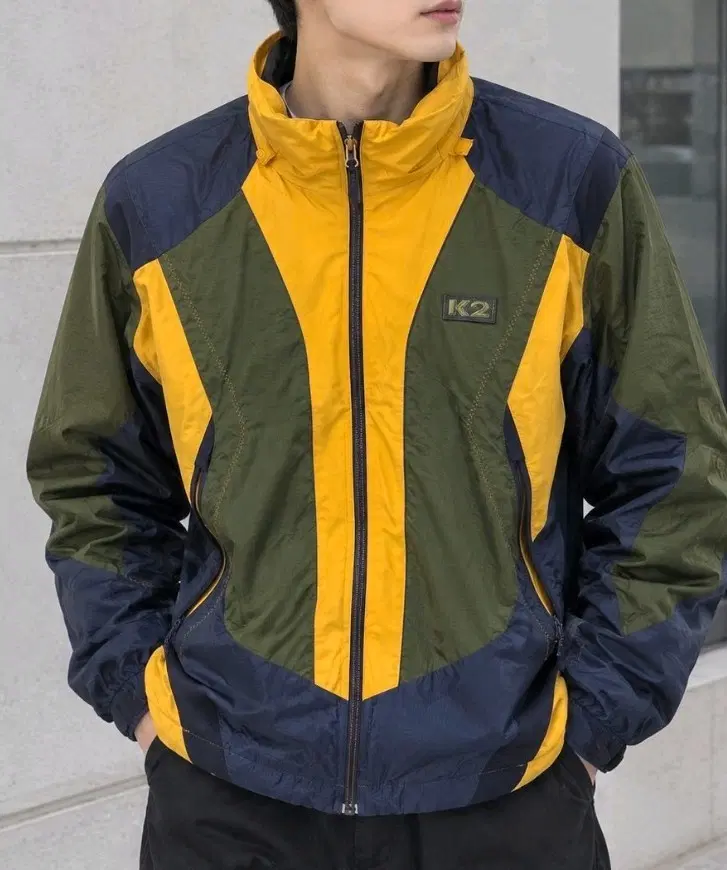 K2 배색 바람막이 점퍼 100