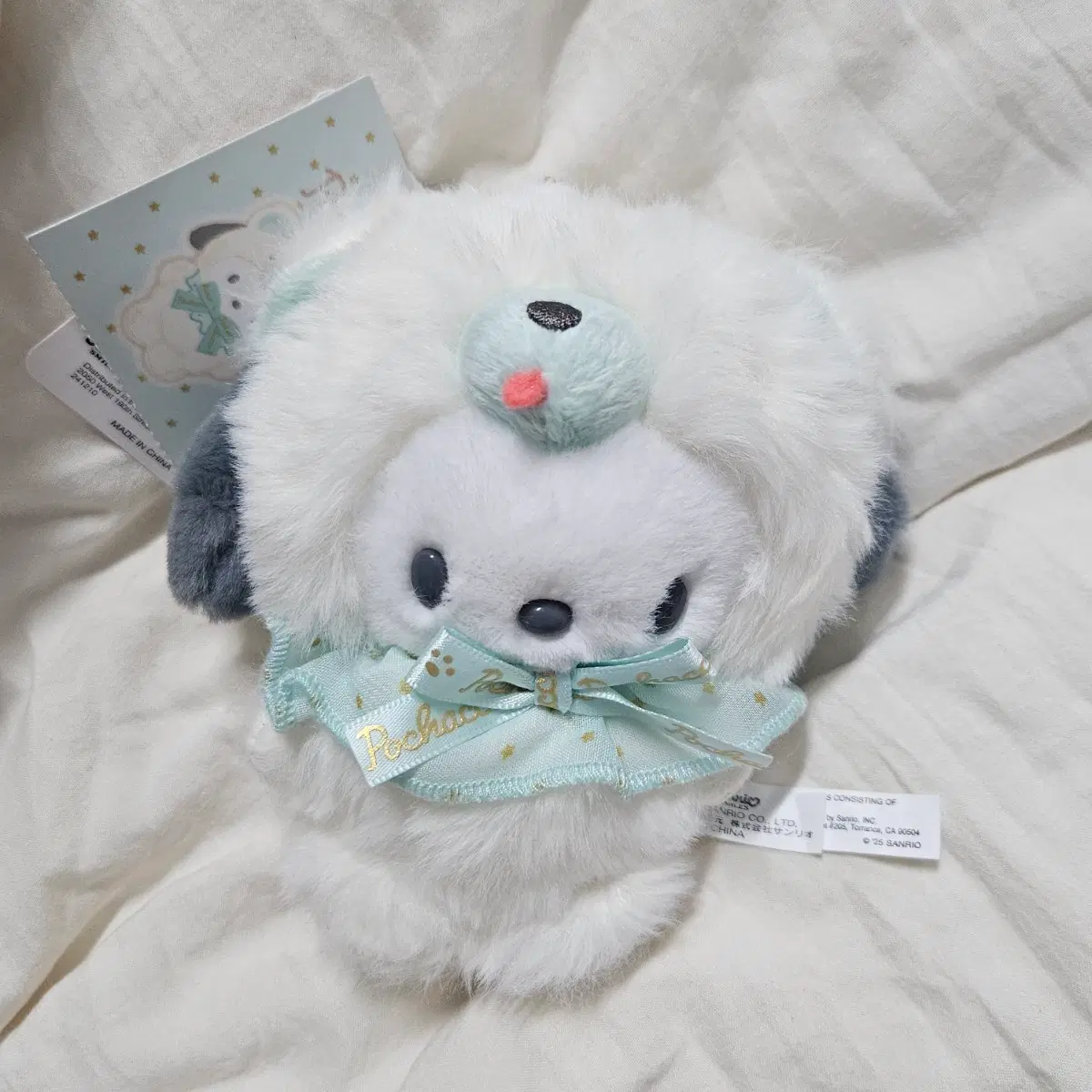 산리오 포차코 후와모사 곰인형 마스코트 인형