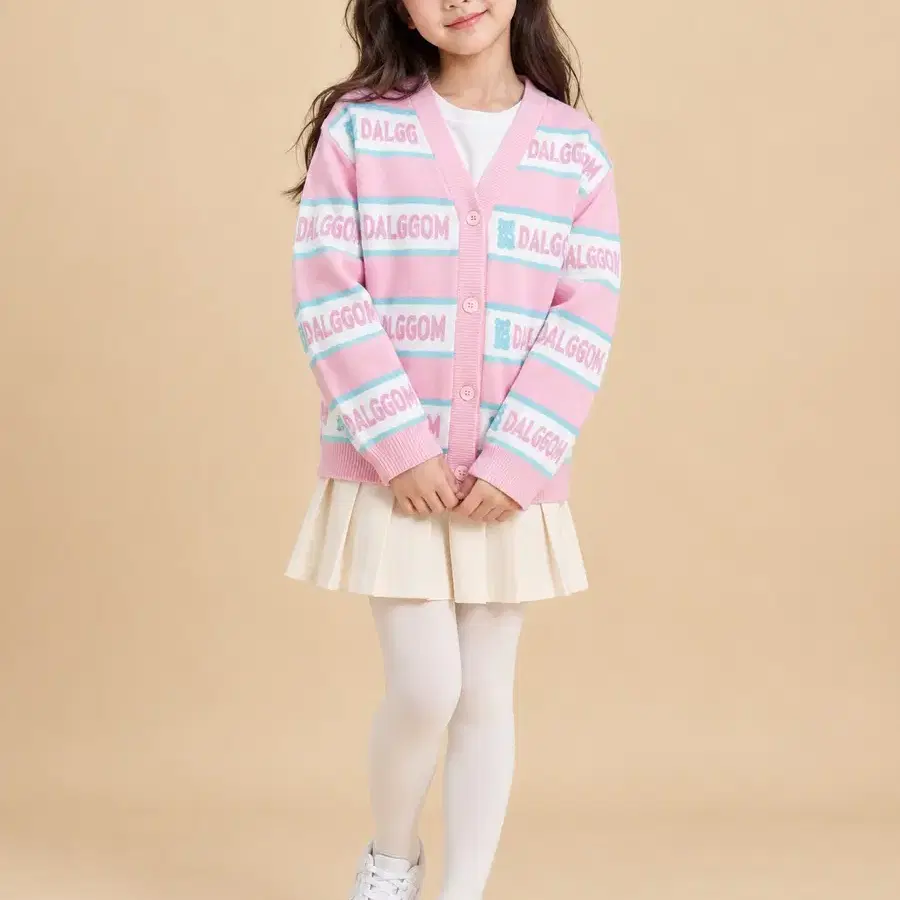 130사이즈 신디키즈 앙고라느낌 보송이 가디건 핑크