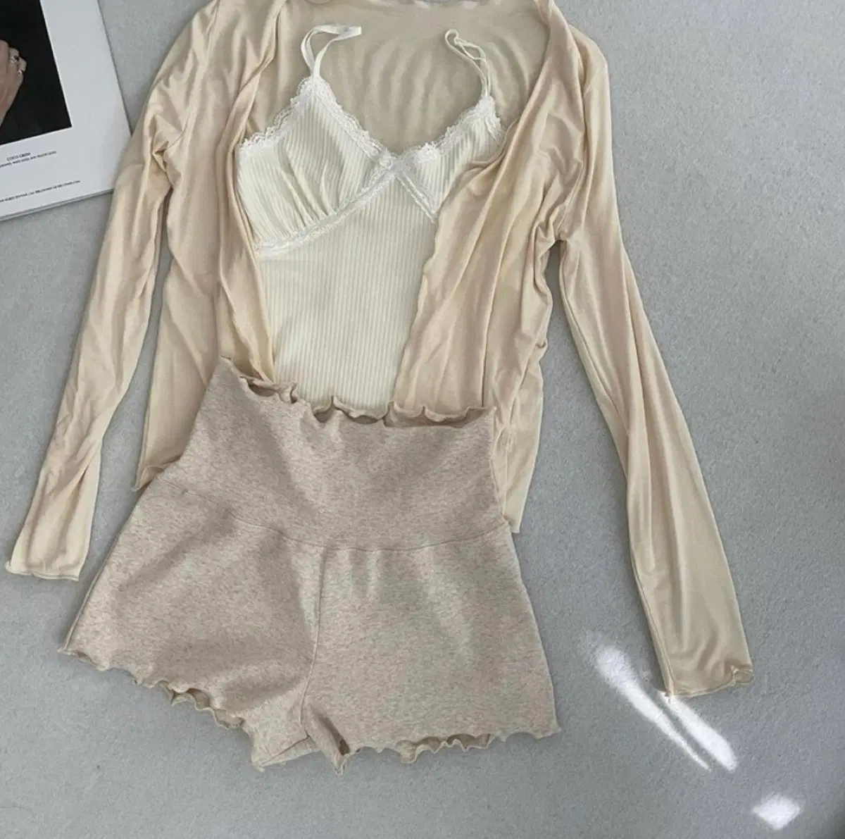 여성 발레 반바지 성인발레복 오트밀