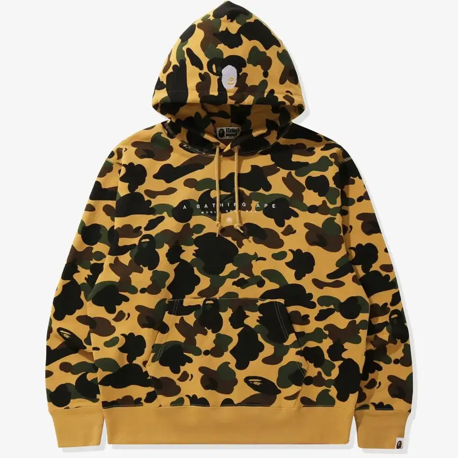 [새상품] 베이프 (BAPE) 퍼스트 카모 풀오버 후드 옐로우 S / M