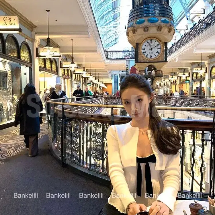 [빠른발송] 숏 가디건 리본 나시 세트 하객룩 러블리 오피스룩