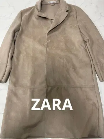 ZARA 베이지 체스터 코트 L 페이크 스웨이드