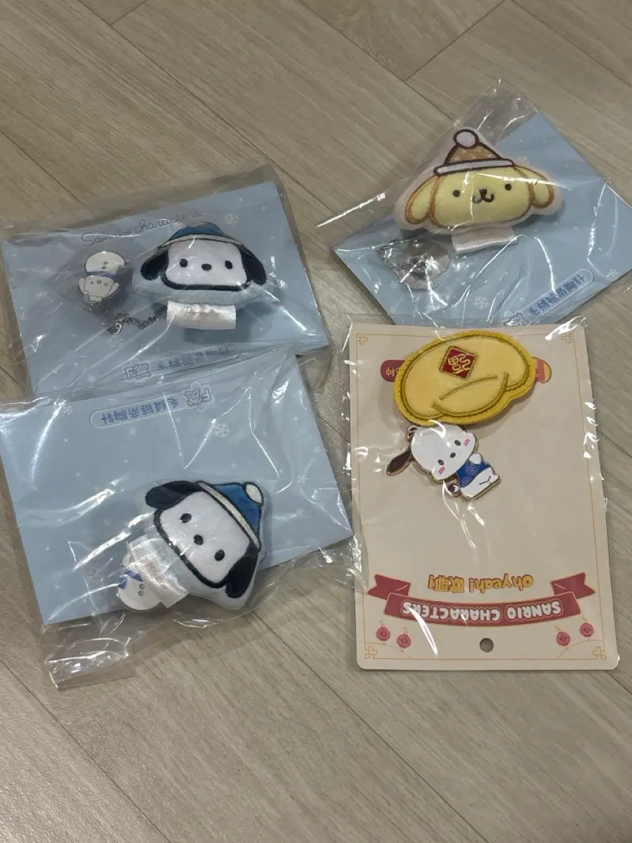 포차코,폼폼푸린 체인브로치