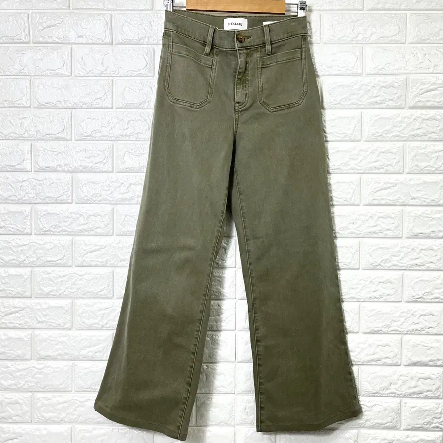 프레임 FRAME Le Jane Ankle 올리브 카키 와이드 데님 25