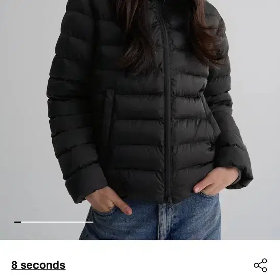 에잇세컨즈 경량 패딩 블랙 s
