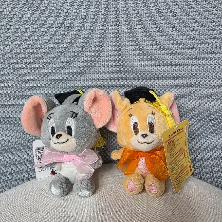 [정품/새상품] 톰과 제리 학사모 졸업식 가방걸이 터피 제리 키링 인형 8cm