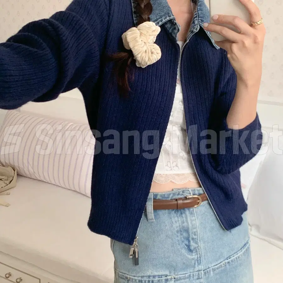 [빠른발송] 청골카라집업