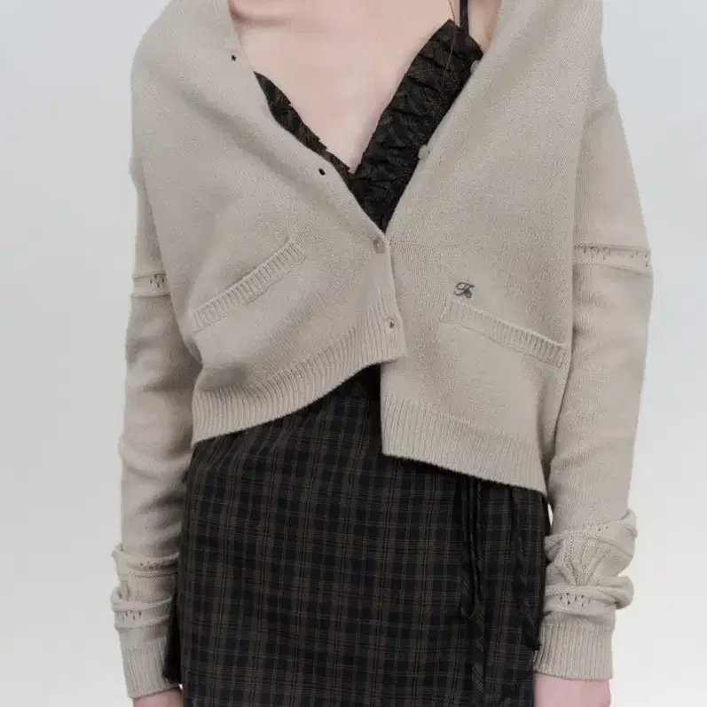 포에토 foeto frilled cami dress check