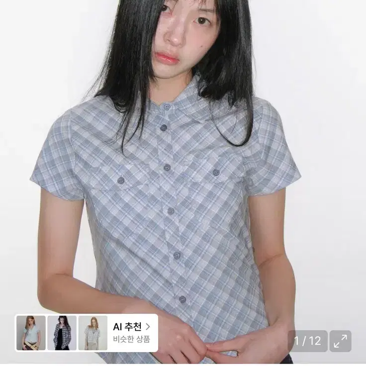 CHECK SHORTSLEEVE SHIRTS BLUE