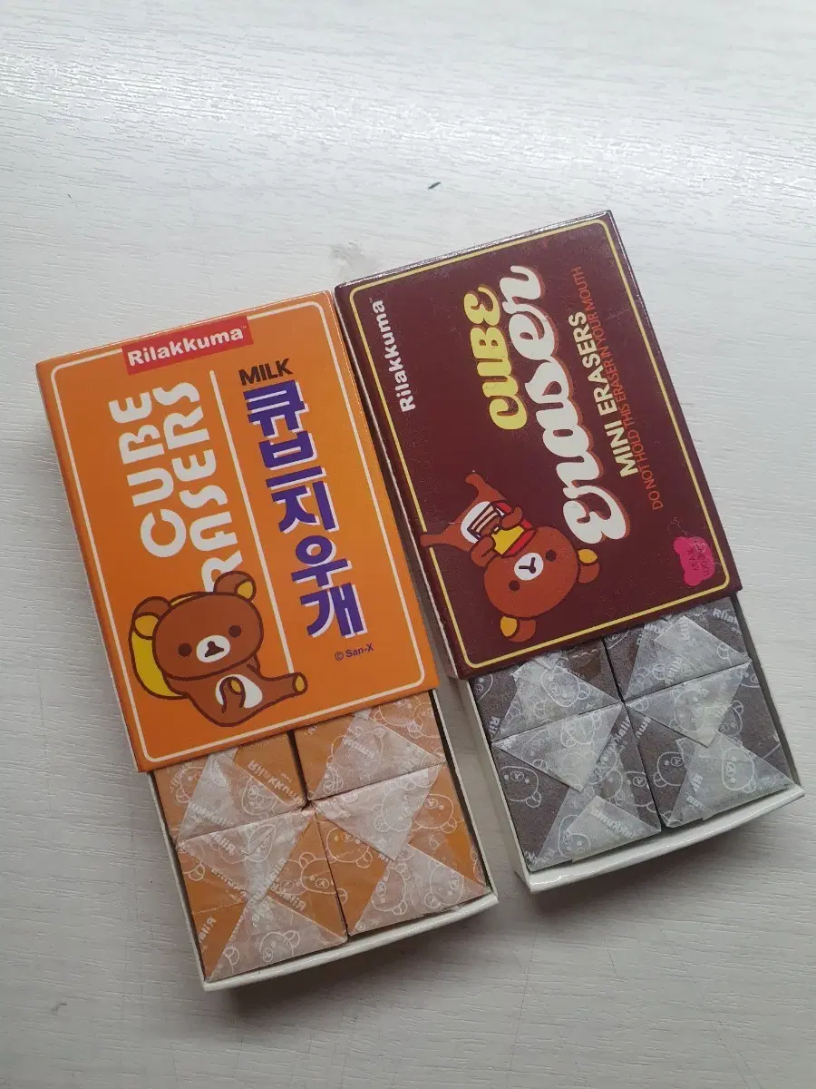 고전문구 리락쿠마 고전 큐브지우개 일괄