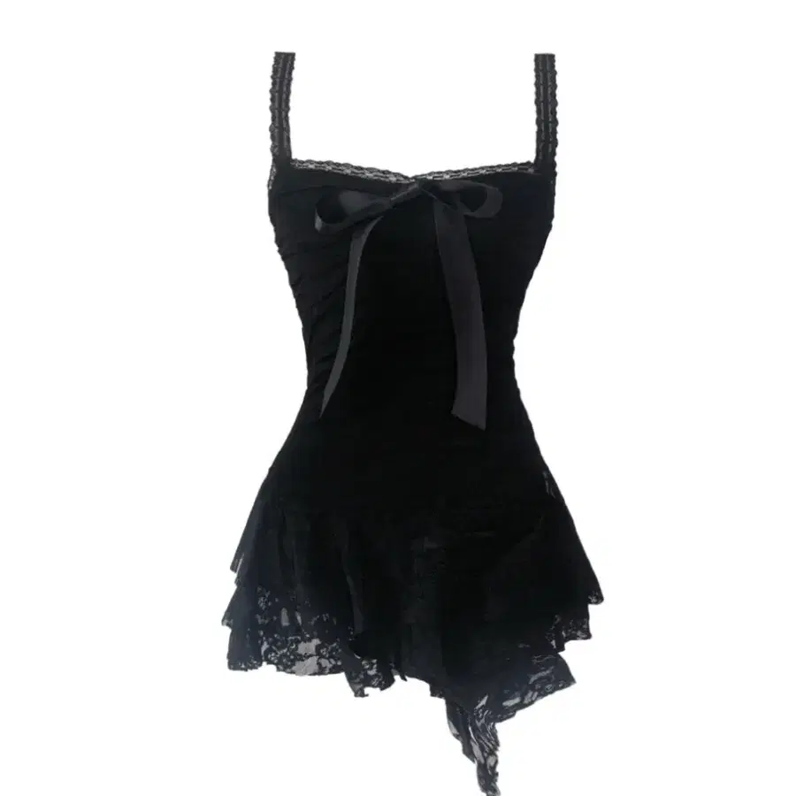 스젠 레이스 리본 원피스 드레스 suzen Temer lace ribbon dress (black)