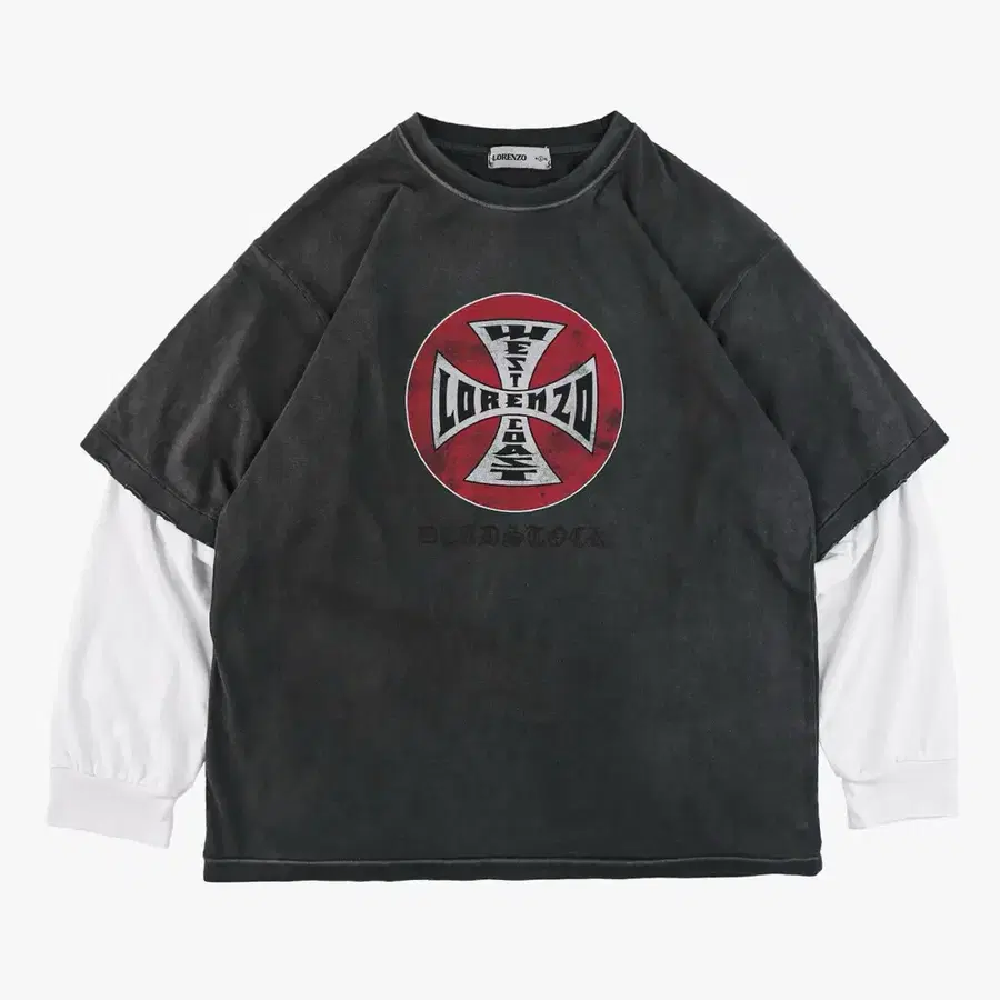 에이펙스 디자인 데미지 롱슬리브 긴팔 티셔츠 블랙 L & XL