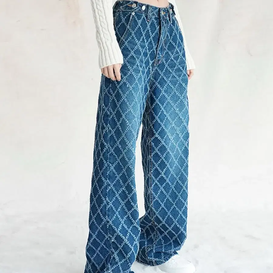 어반드레스 Quilting Wide Pants BLUE 데님 팬츠 청바지 S