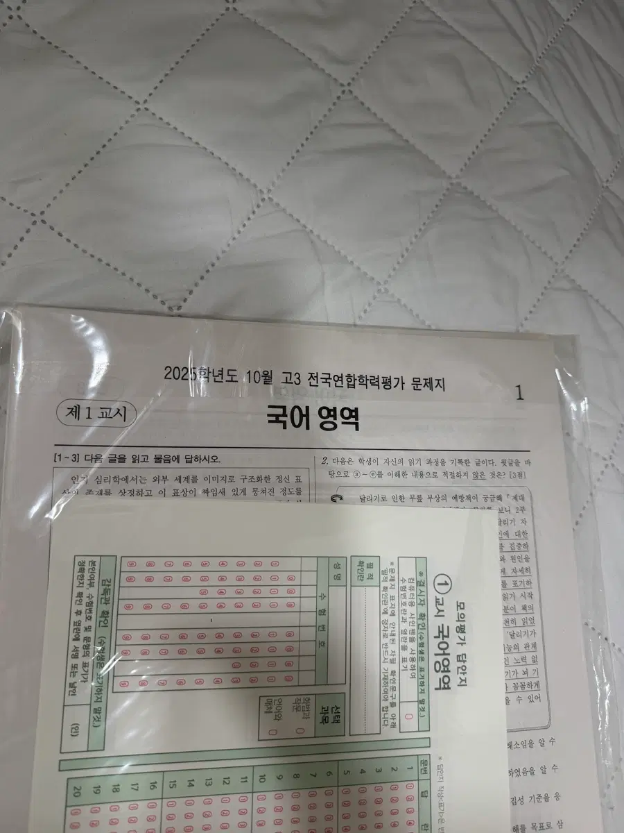 8절지 2025학년도 10월 고3 전국연합학력평가 문제지