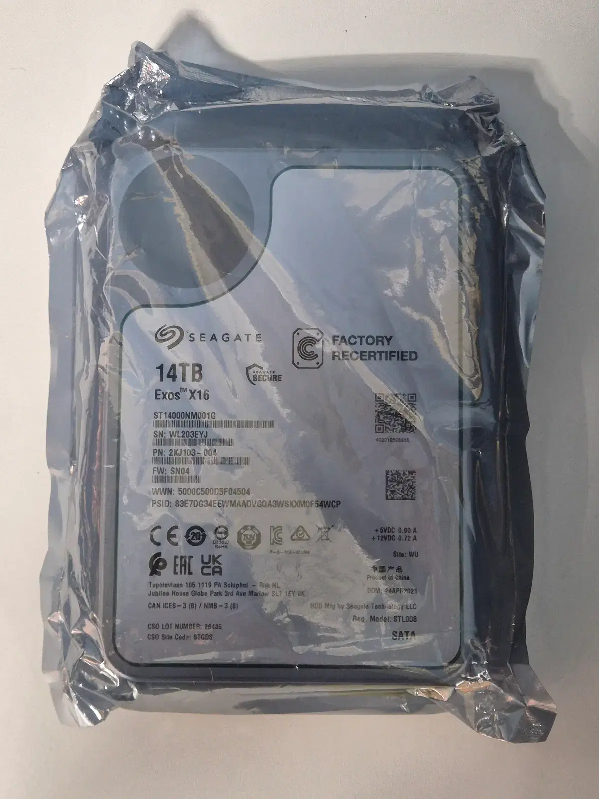미개봉) 시게이트 EXOS X16 14TB 14테라 HDD SATA