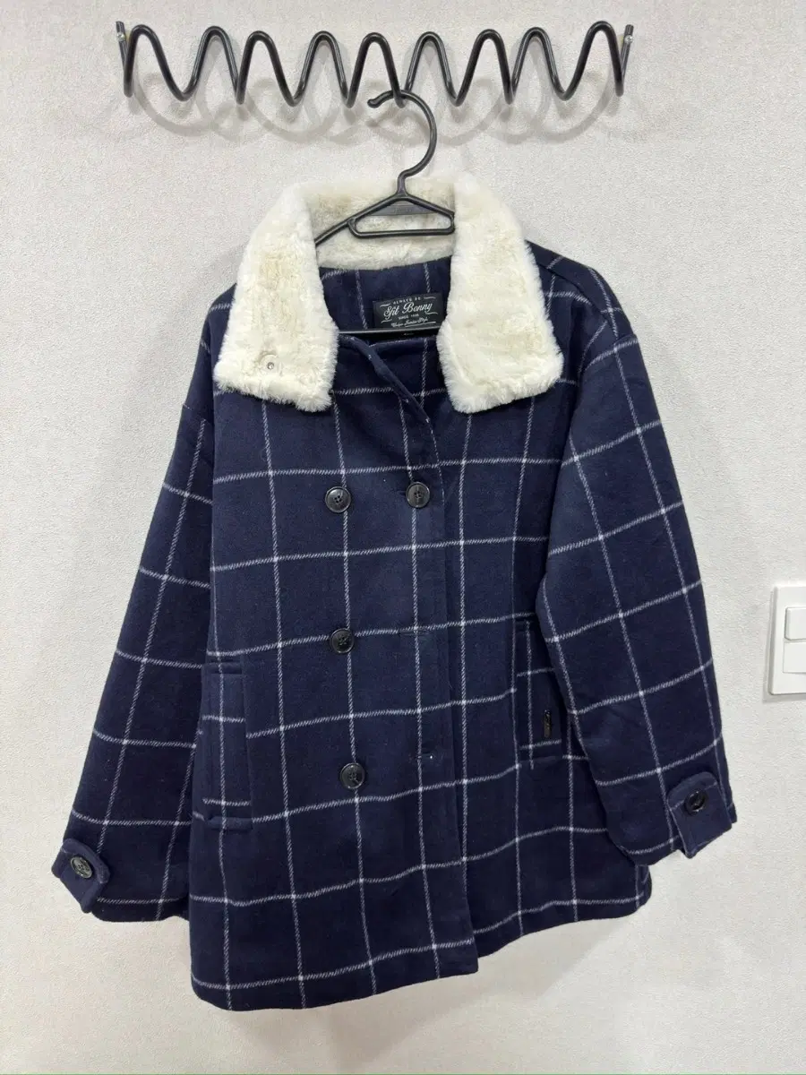 에스핏보니 체크 코트 155