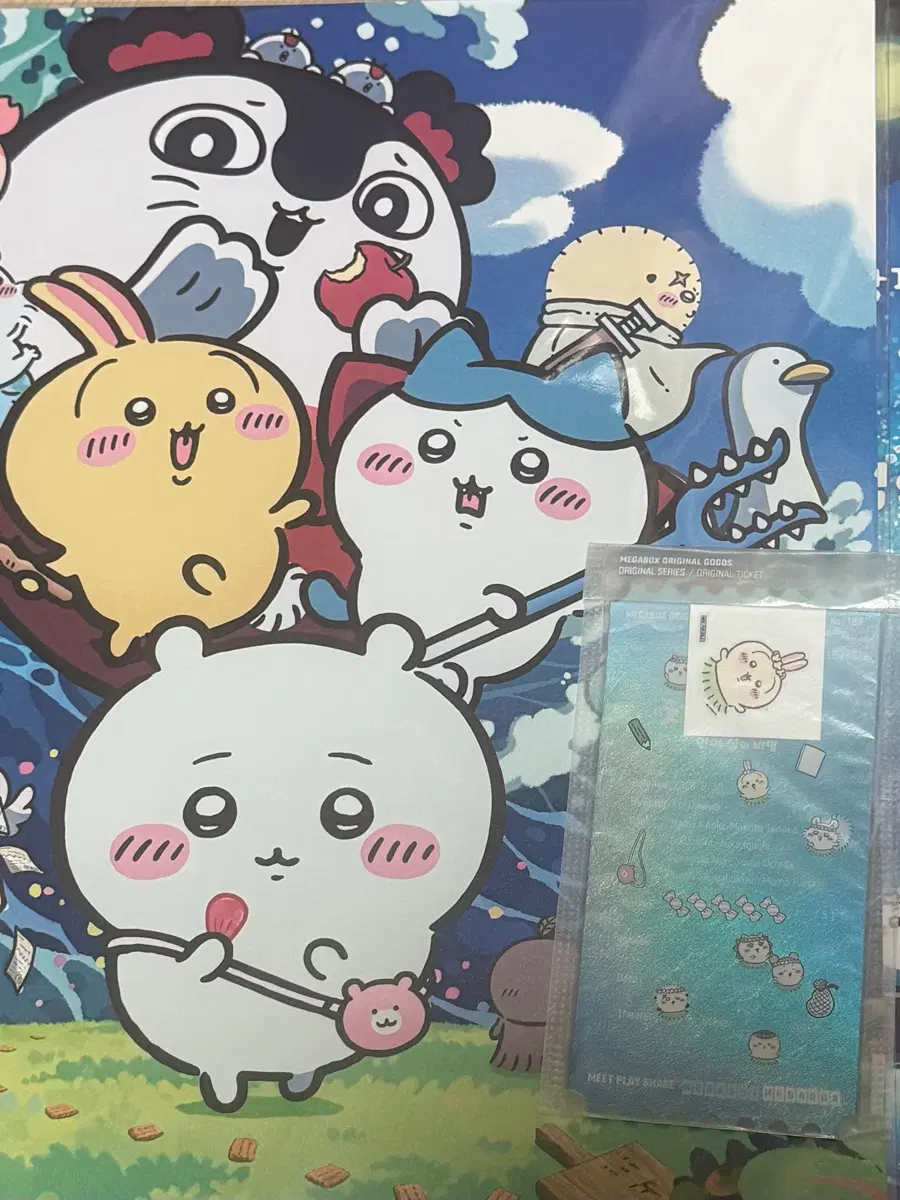 치이카와 오리지널티켓 우사기 띠부씰 + 포스터