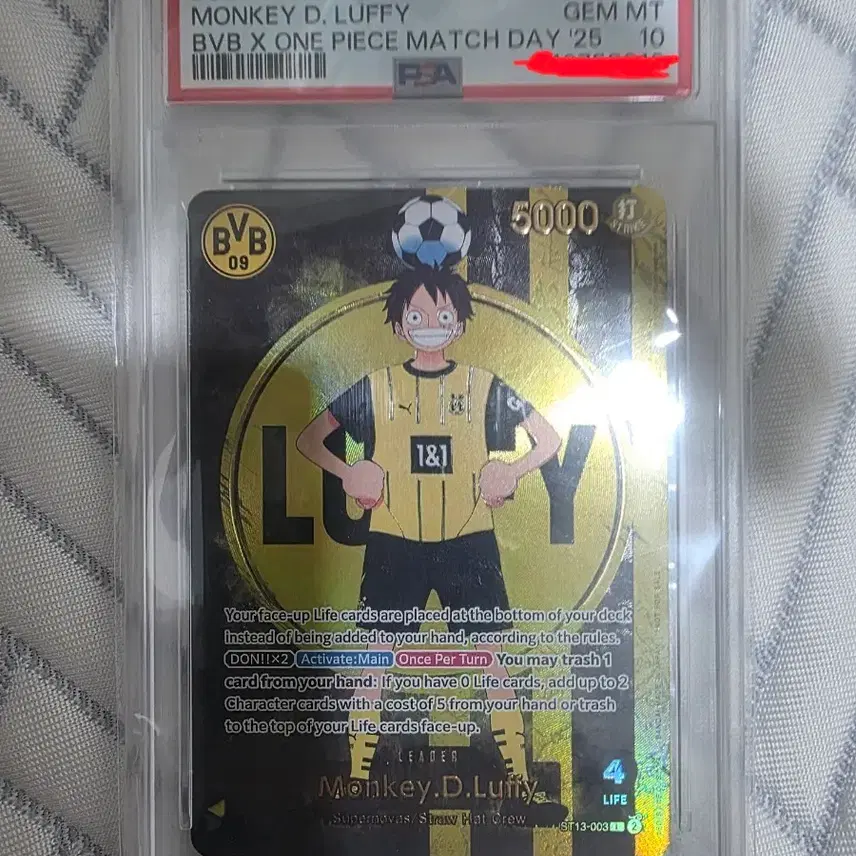 원피스 루피 카드 BVB X ONE PIECE MATCH DAY '25 PSA 10 사진 1