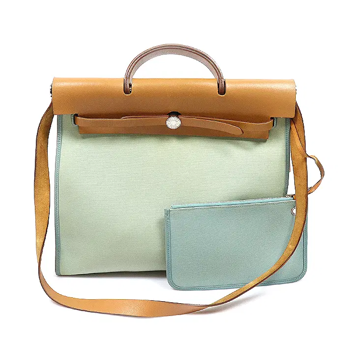 Hermes(에르메스) 그린 밀리터리 캔버스 에르백 짚 39 2WAY (M각인) MBD57183HE