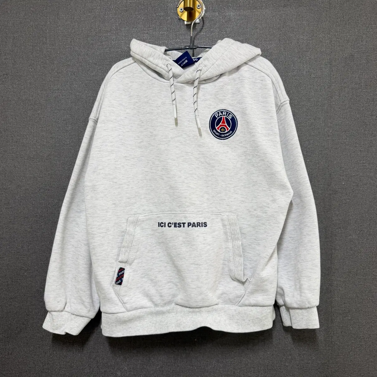 PSG 아동 135 기모 후드티 멜란지그레이 BO3055