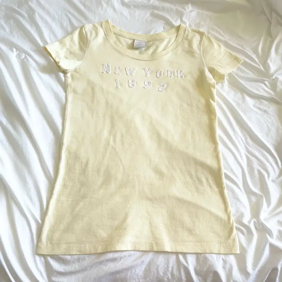 Abercrombie & Fitch 뉴욕 1892 반팔 티셔츠 옐로우 아베크롬비 빈티지 홀리스터 연노랑 y2k