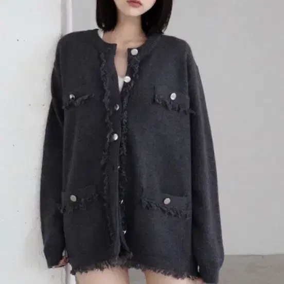 (구함) 클라따 cladda 클래식 니트 자켓 classic knit jacket 챠콜