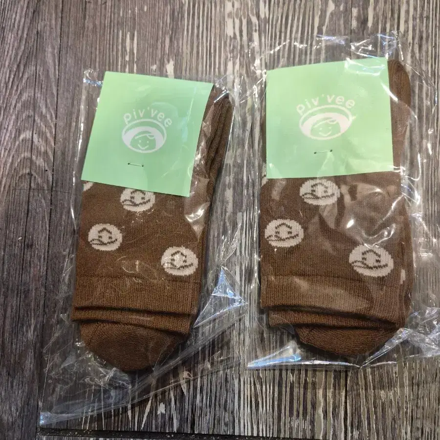 피브이 캐릭터양말 브라운 2켤레