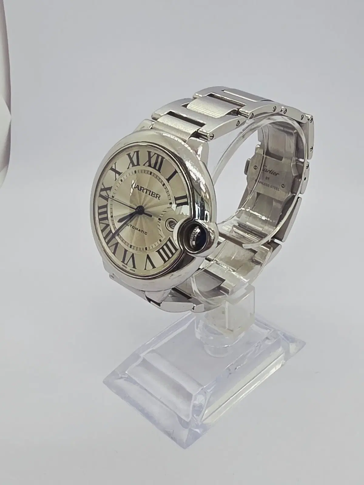 [A급] 까르띠에 발롱 블루 42mm 오토매틱 남성 메탈 손목시계