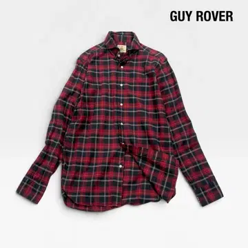 [새상품급] GUY ROVER 가이 로버 체크 셔츠 빨간색 M 이탈리아제