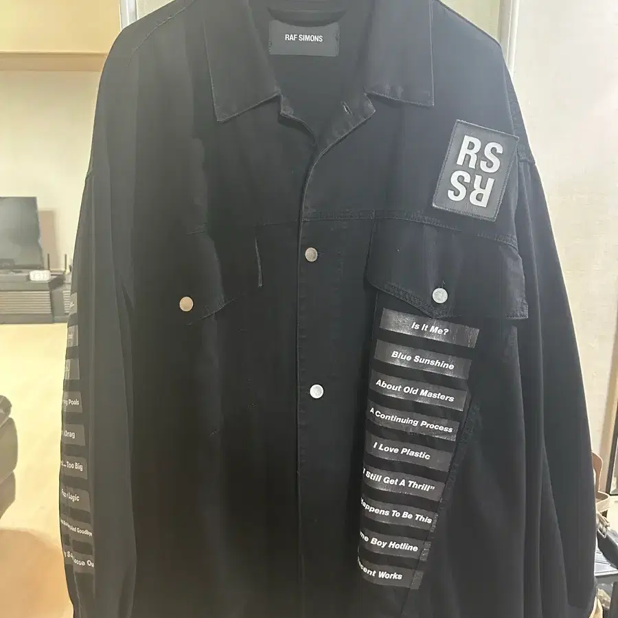 RAF simons flower black denim jacket