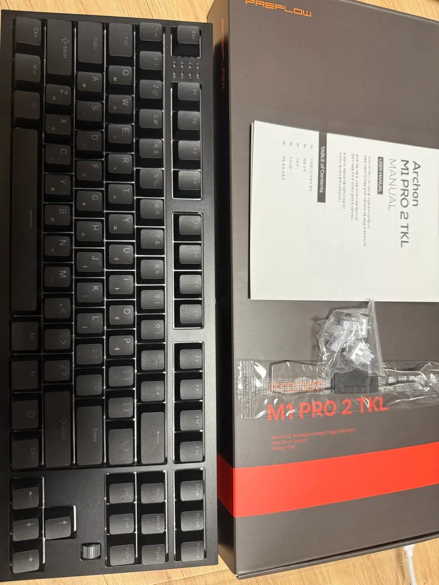 A급 프리플로우 archon M1 PRO 2 TKL 8K 자석축 게이밍 키보드 블랙, 퀵실버 V2S