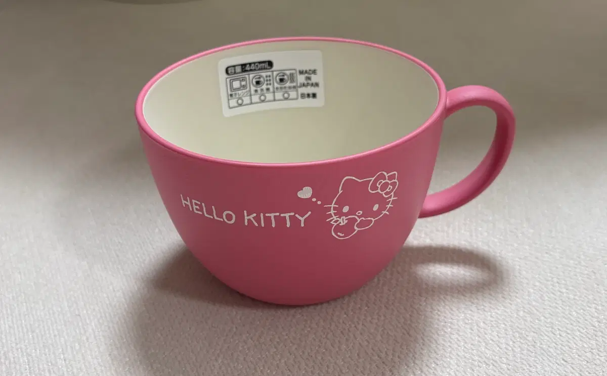 산리오 헬로키티 키티 수프컵 앞접시 440ml 핑크