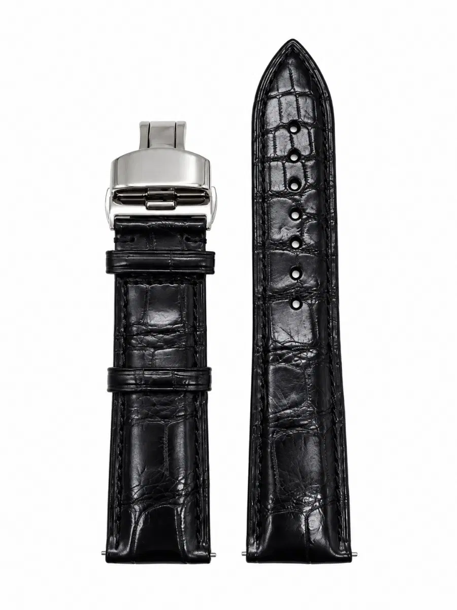 22mm 천연 악어가죽 시계밴드 페룰라쥬 자동 디버클 퀵릴리즈 새상품