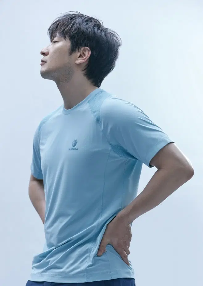 블랙야크 티셔츠 100 L 블루 / 그레이 기능성 아이스코어 손석구 반팔 냉감 등산 러닝 골프 캠핑 무신사