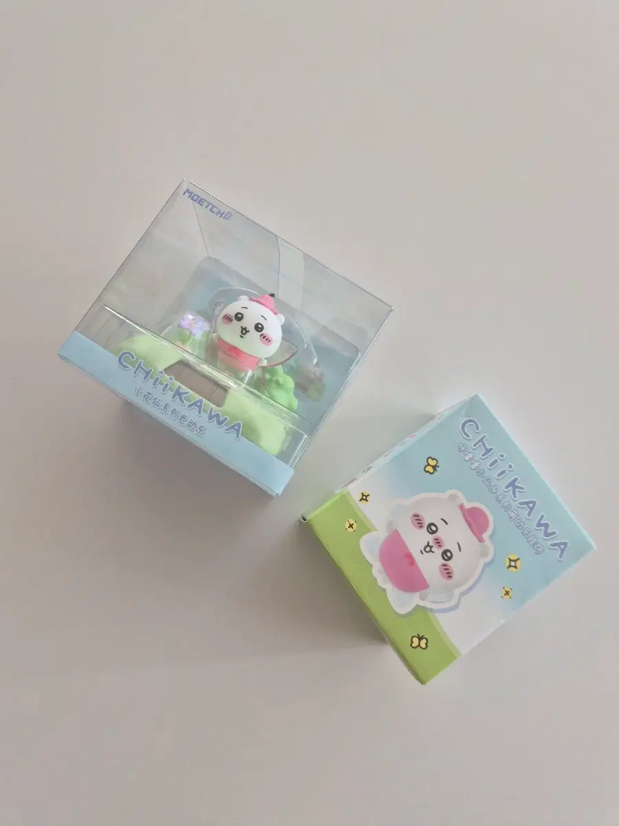 (2종 일괄/새상품) 먼작귀 치이카와 노호혼 먼작귀 태양열 피규어+움직이는 꽃의요정 치이카와