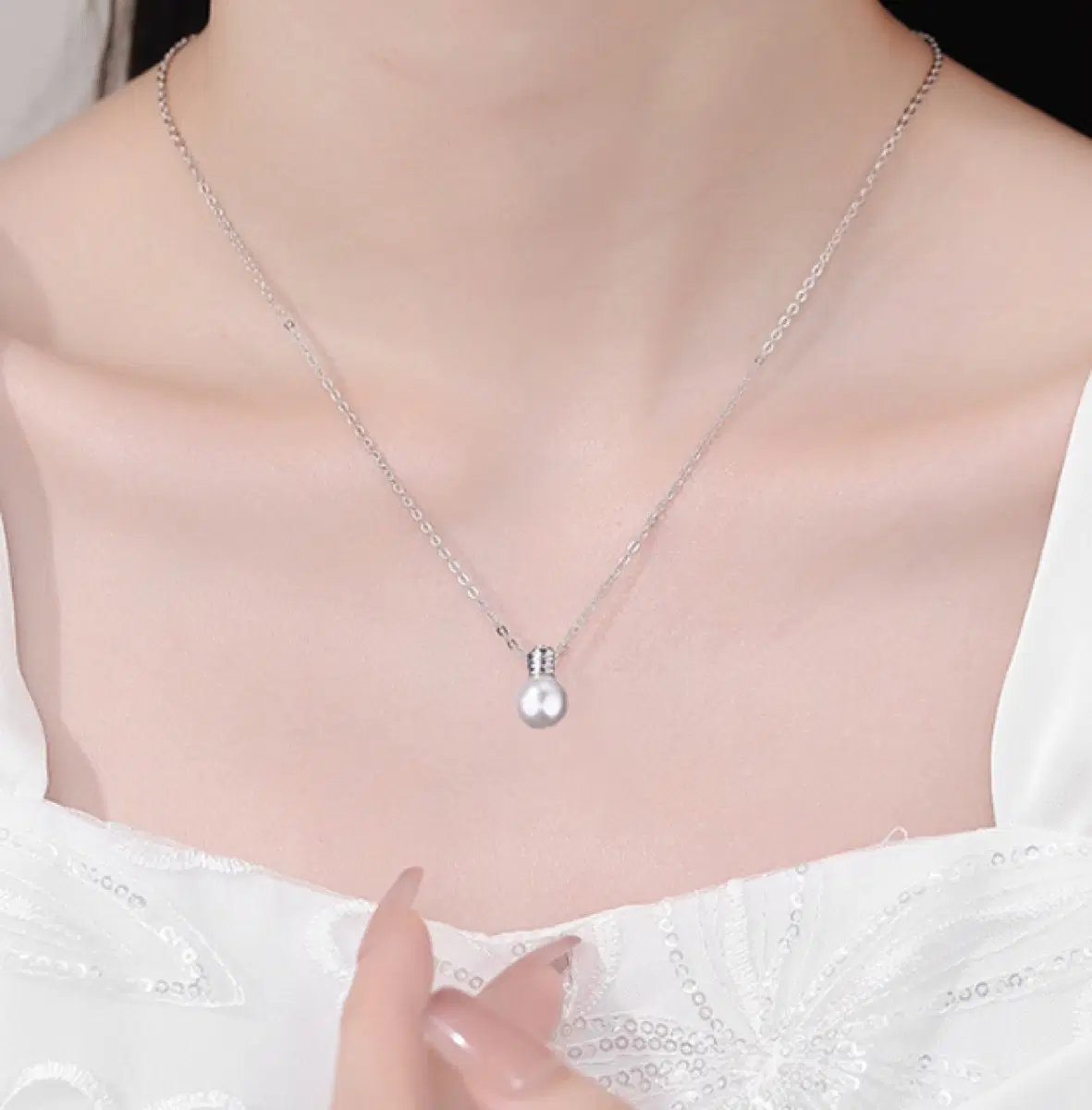 Cantabile 클래식 펄 체인 목걸이