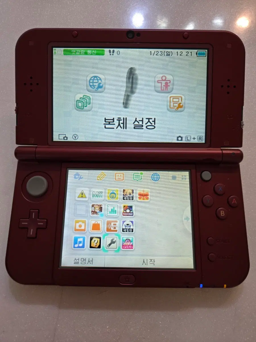 닌텐도 new 3DS XL 뉴큰다수 메탈릭레드 상단ips 순정 정발