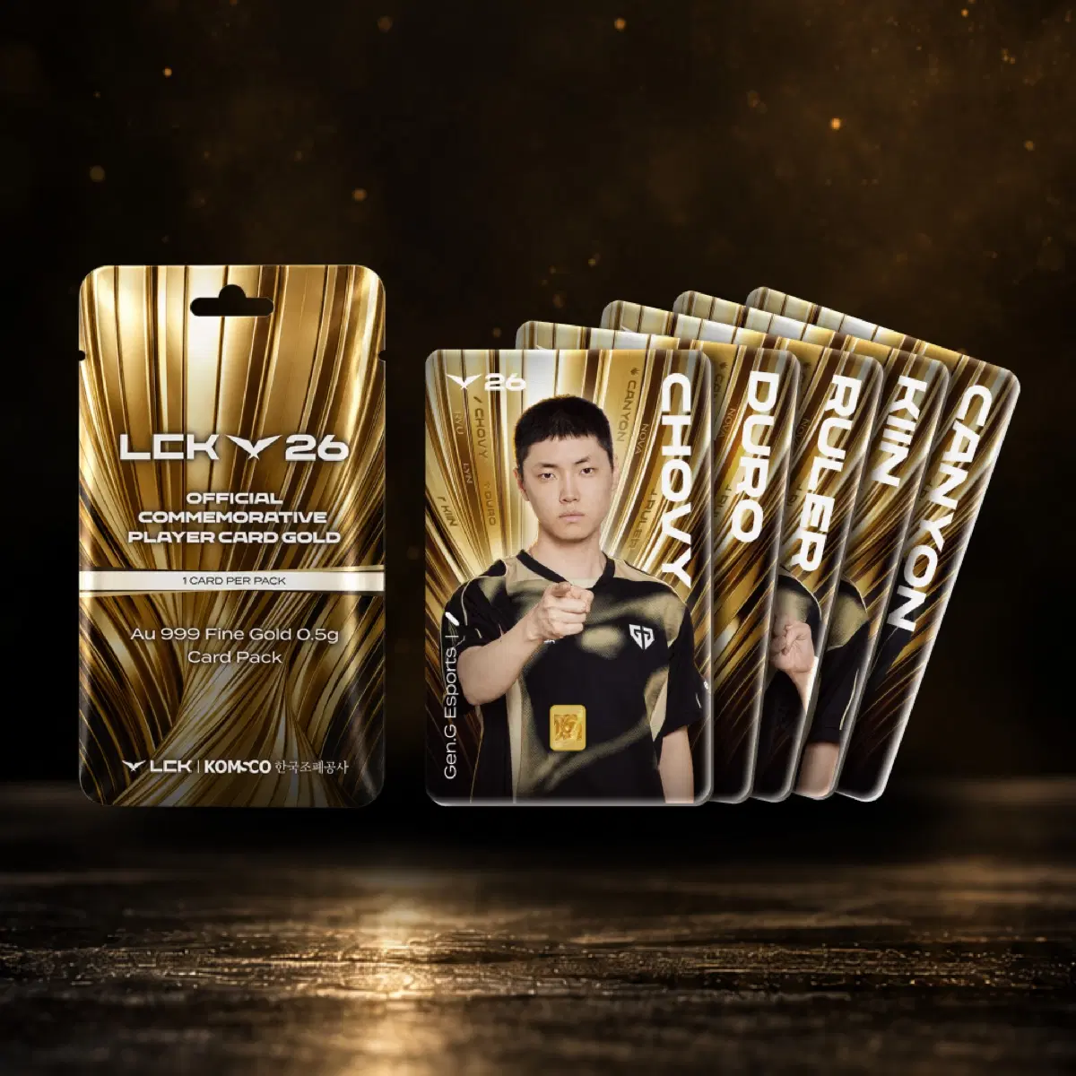 젠지 CHOVY 초비 2026 LCK 우승 기념 순금 골드카드 0.5g 한정