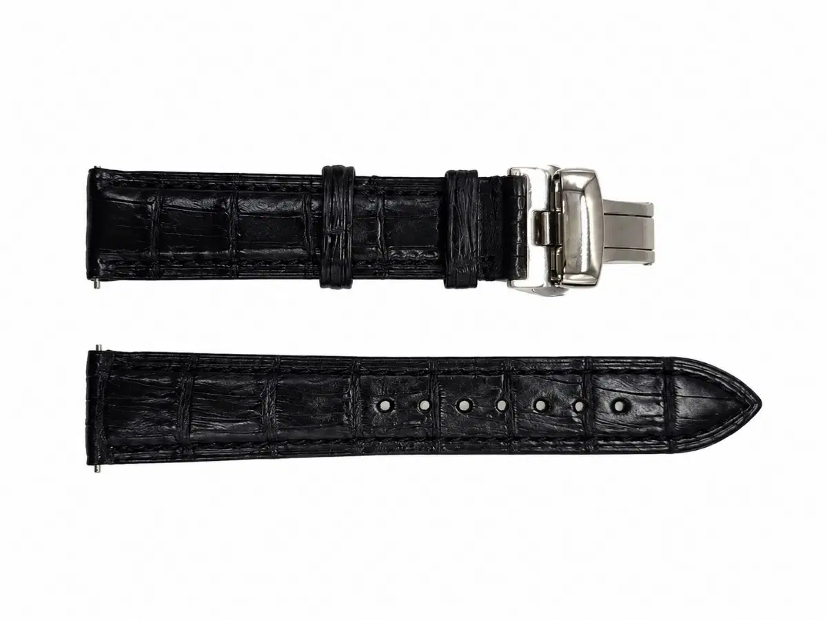 20mm 천연 악어가죽 시계밴드 페룰라쥬 자동 디버클 퀵릴리즈 새상품
