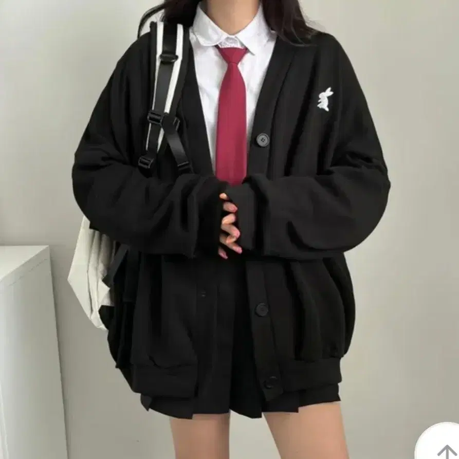 새상품 에이블리 블랙 오버핏 가디건 로리타 지뢰계 양산형